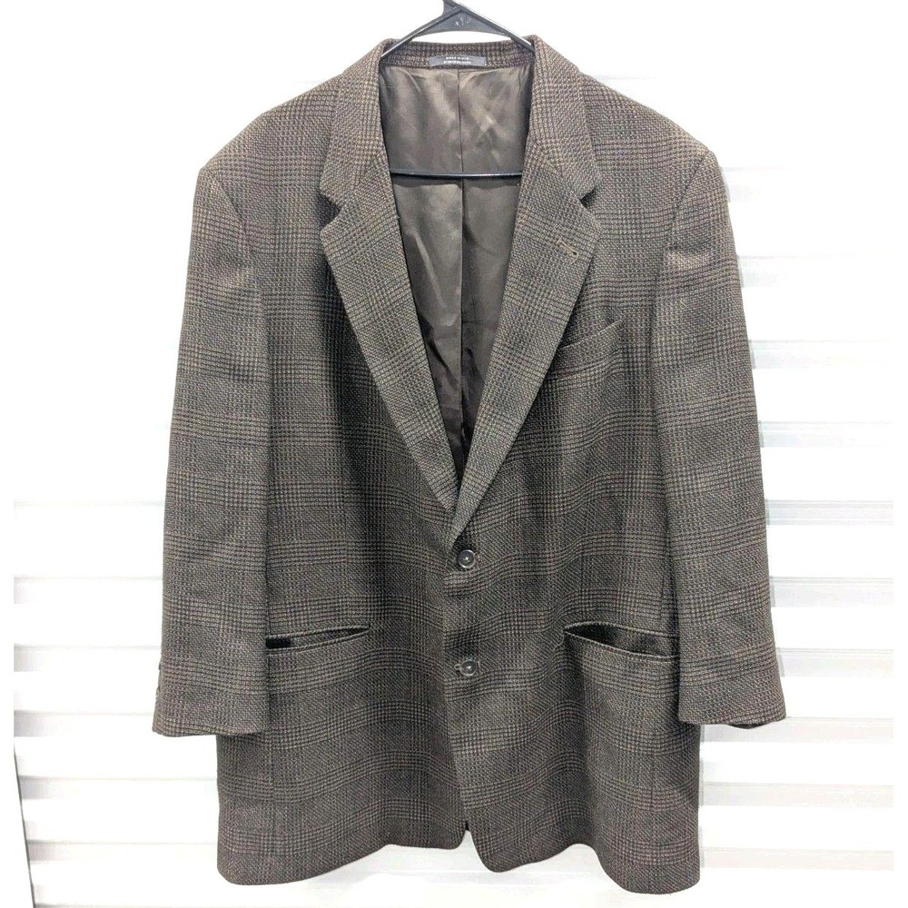 Vintage Old Money Glen Plaid Blazer 46R Schaffner Marx Ivy Dark Academia Jacket